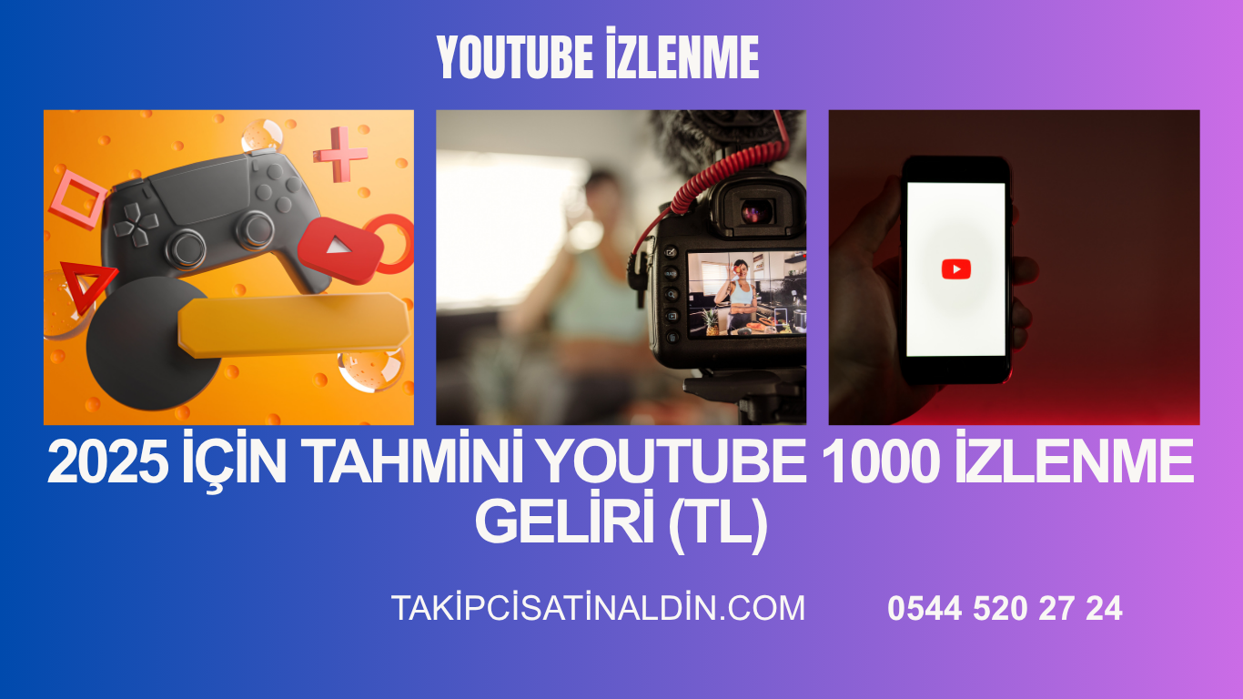 2025 İçin Tahmini YouTube 1000 İzlenme Geliri (TL)