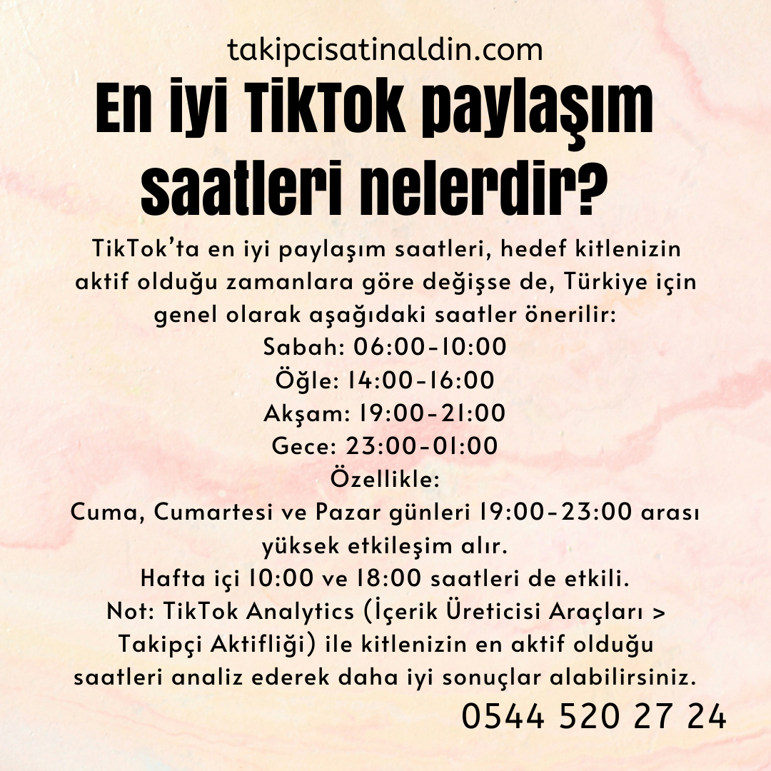 En iyi TikTok paylaşım saatleri nelerdir?